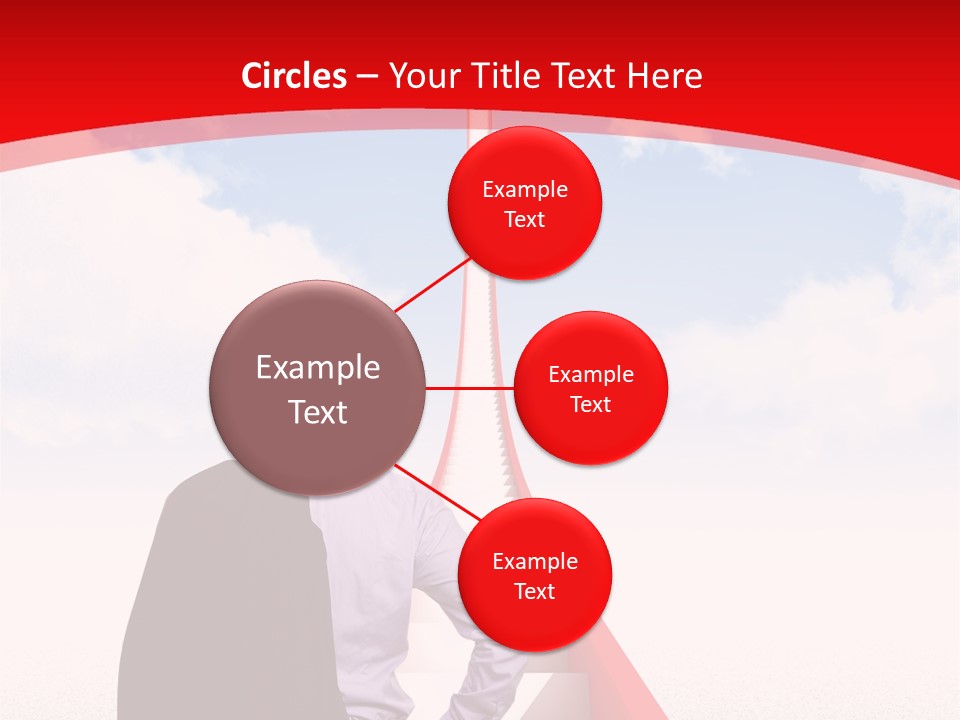 Clouds Worker Red PowerPoint Template