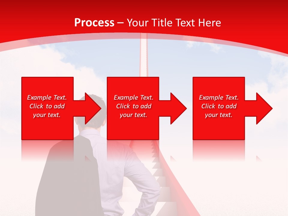 Clouds Worker Red PowerPoint Template