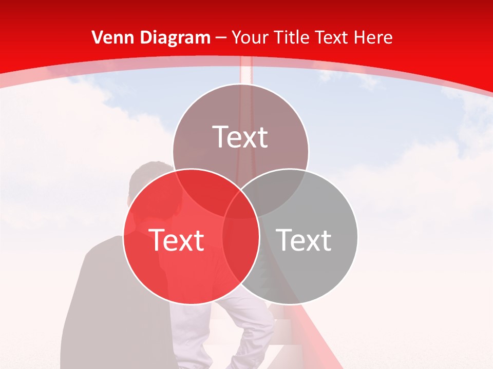 Clouds Worker Red PowerPoint Template