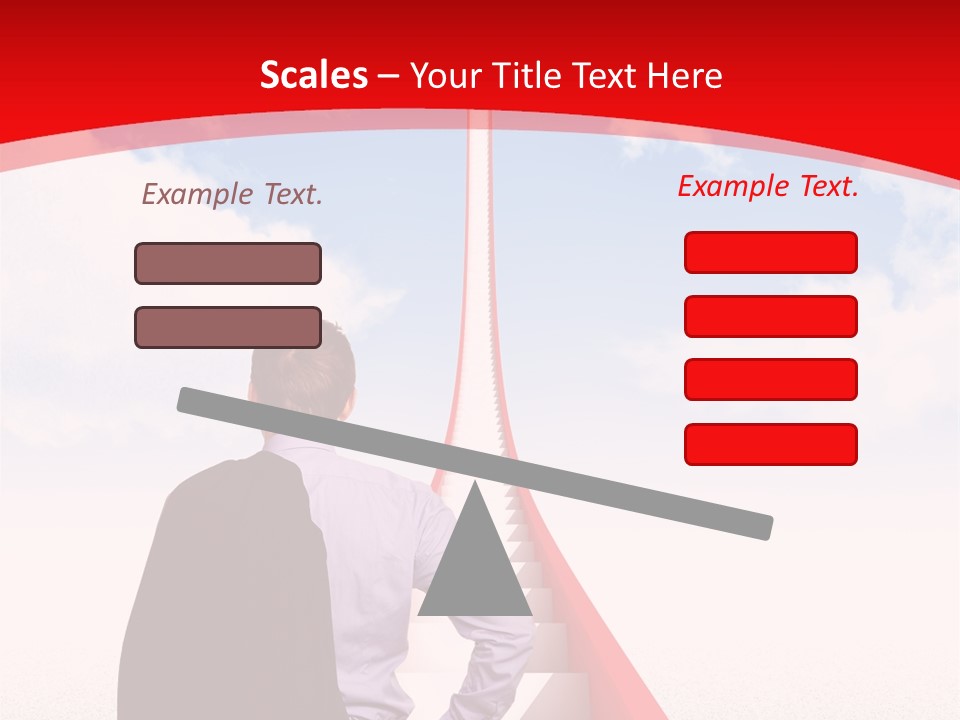 Clouds Worker Red PowerPoint Template