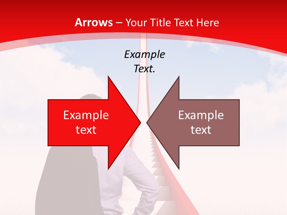 Clouds Worker Red PowerPoint Template