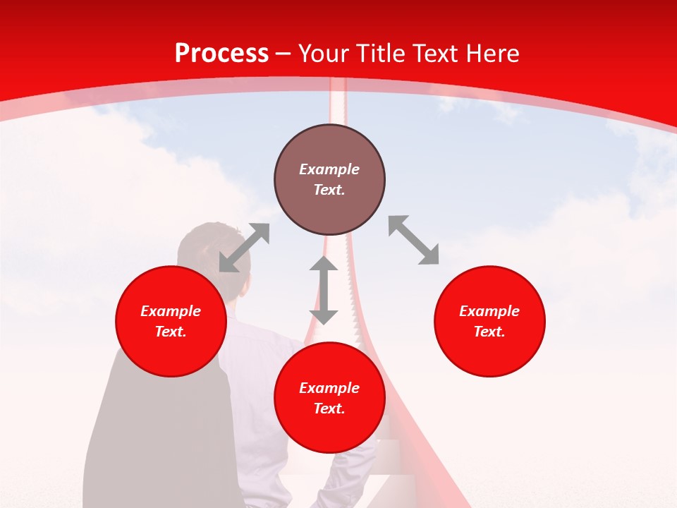 Clouds Worker Red PowerPoint Template