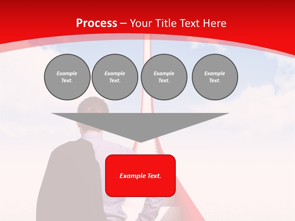 Clouds Worker Red PowerPoint Template