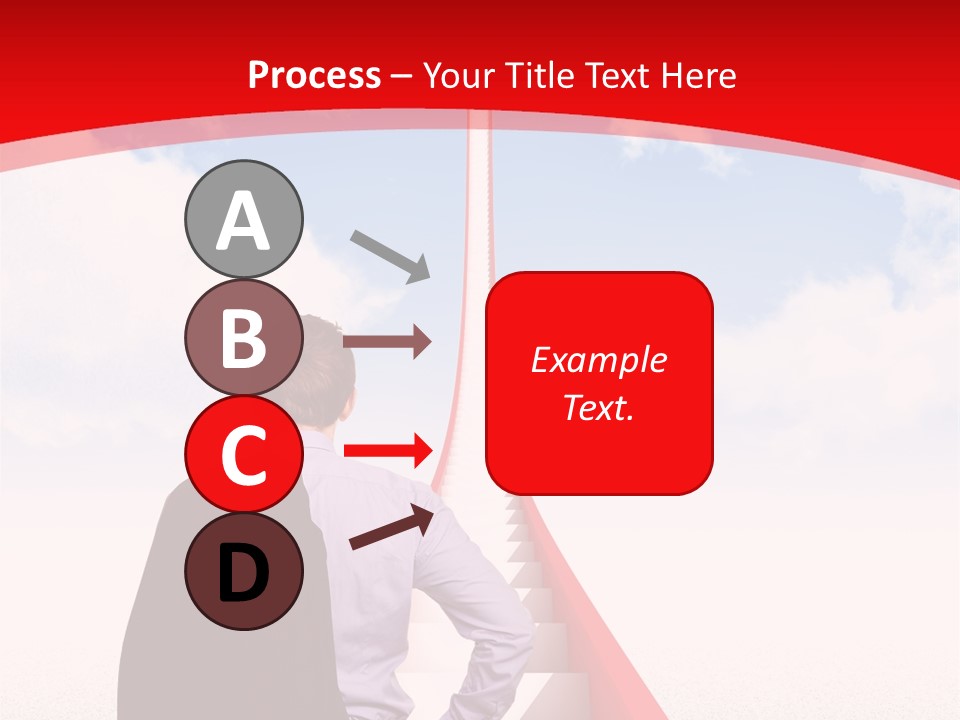 Clouds Worker Red PowerPoint Template