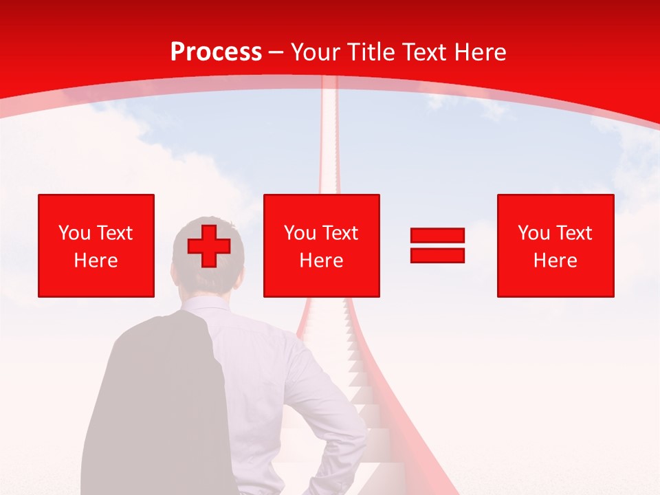 Clouds Worker Red PowerPoint Template