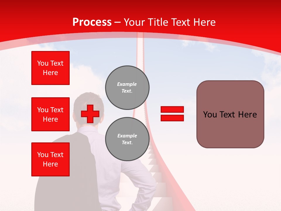 Clouds Worker Red PowerPoint Template