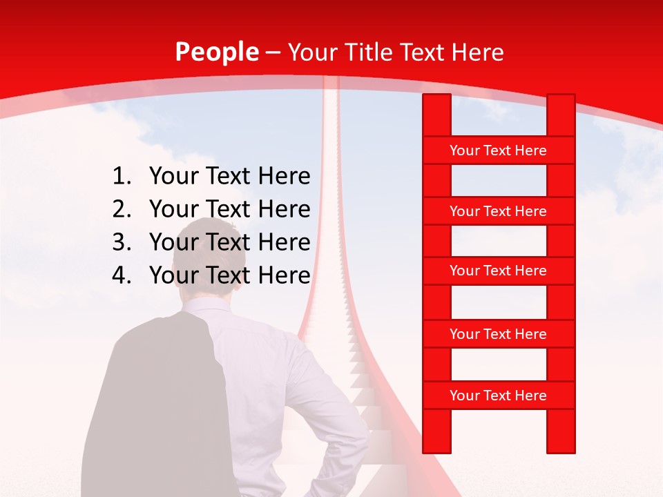 Clouds Worker Red PowerPoint Template