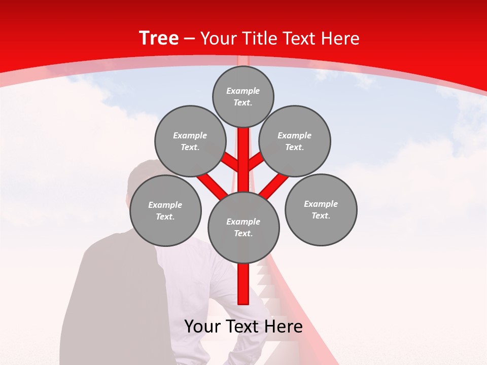 Clouds Worker Red PowerPoint Template