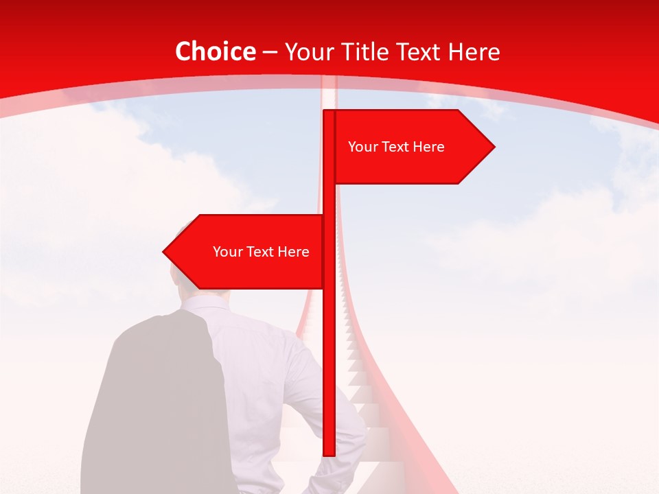 Clouds Worker Red PowerPoint Template