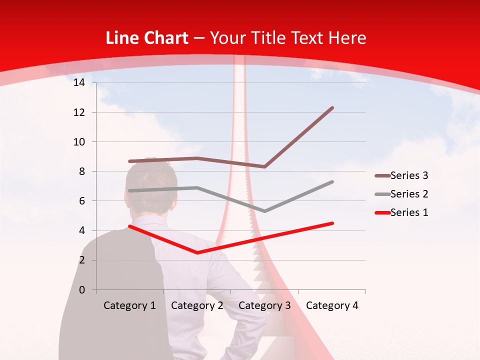 Clouds Worker Red PowerPoint Template