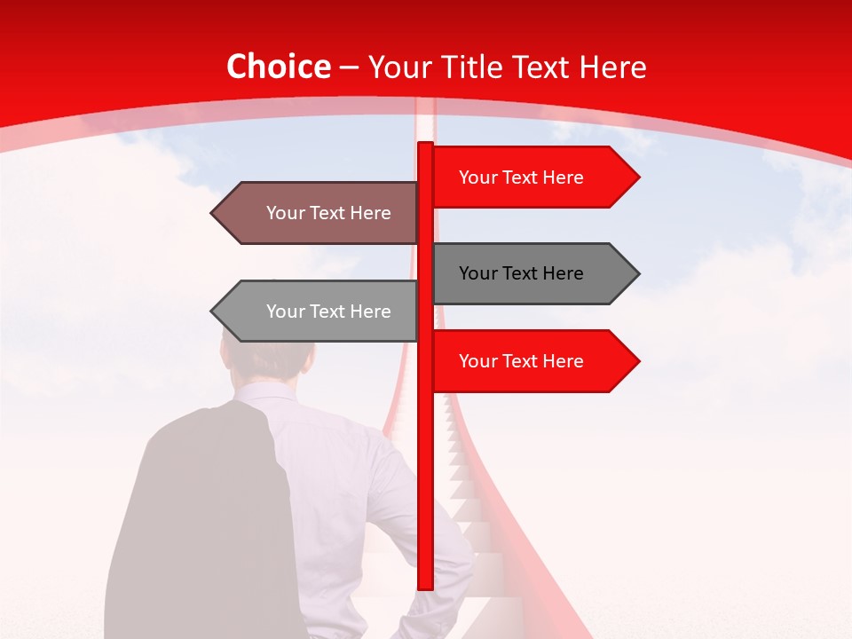 Clouds Worker Red PowerPoint Template
