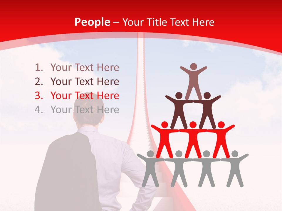 Clouds Worker Red PowerPoint Template