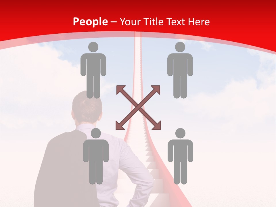 Clouds Worker Red PowerPoint Template