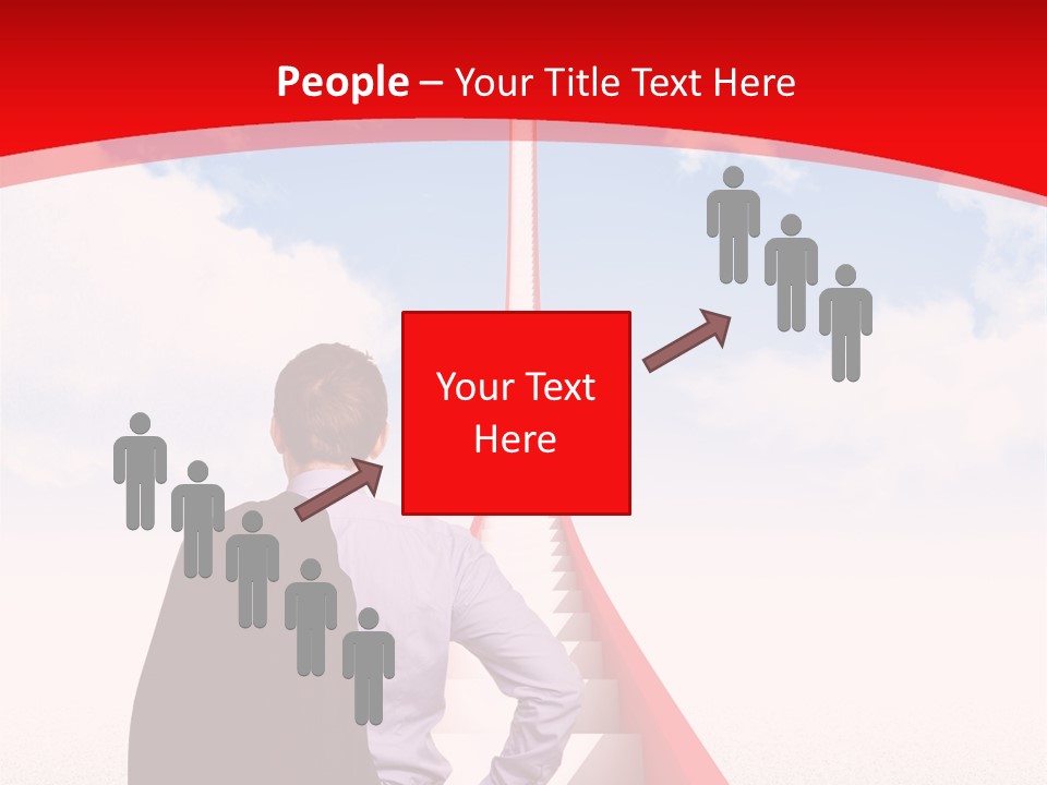 Clouds Worker Red PowerPoint Template