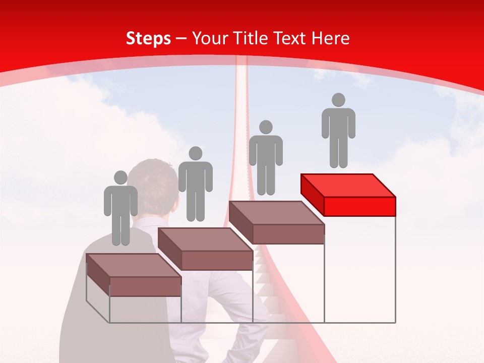 Clouds Worker Red PowerPoint Template