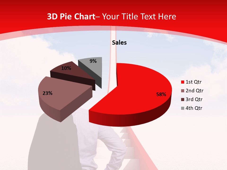 Clouds Worker Red PowerPoint Template