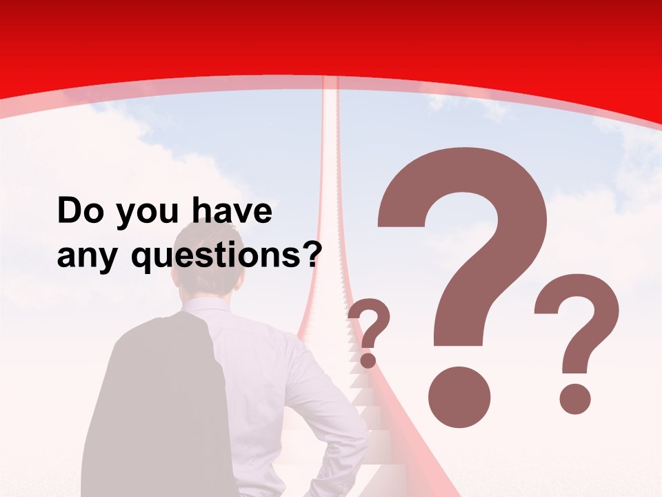 Clouds Worker Red PowerPoint Template