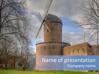Blue Wall Historic PowerPoint Template