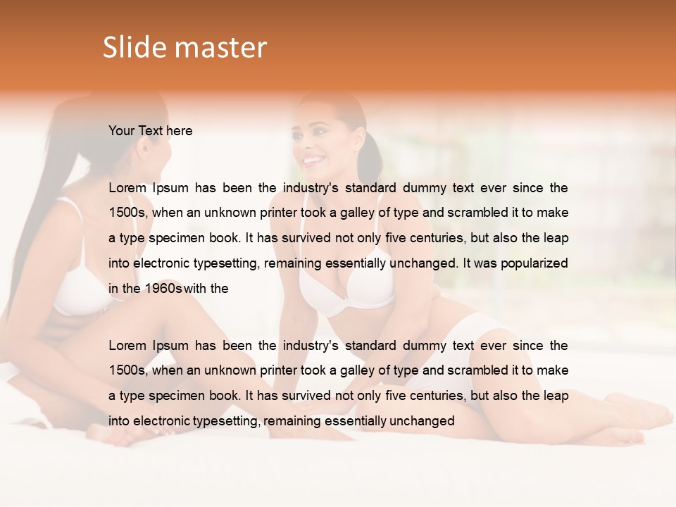 Sitting Chatting Lingerie PowerPoint Template