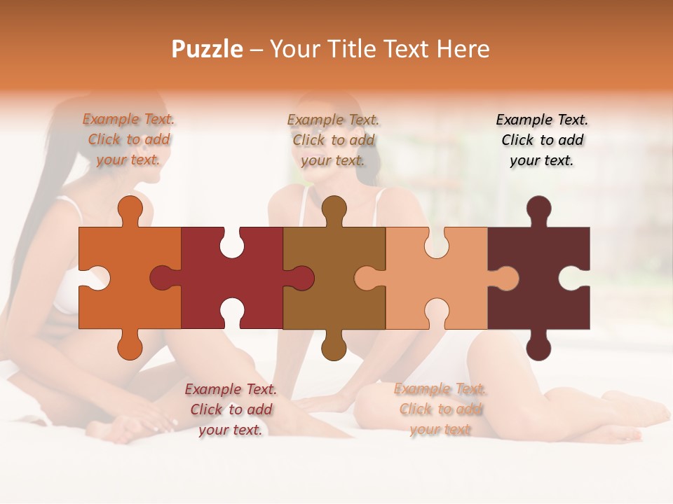 Sitting Chatting Lingerie PowerPoint Template