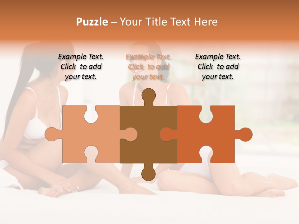 Sitting Chatting Lingerie PowerPoint Template