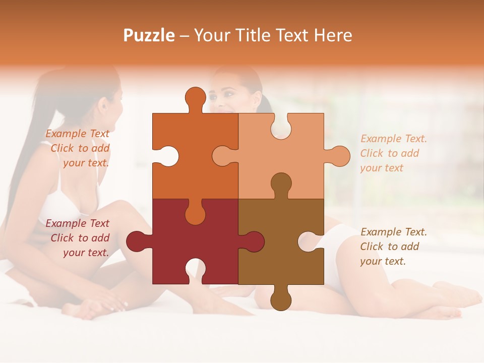 Sitting Chatting Lingerie PowerPoint Template