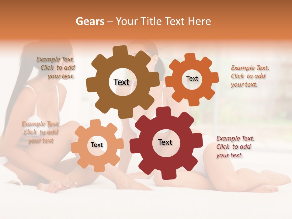 Sitting Chatting Lingerie PowerPoint Template