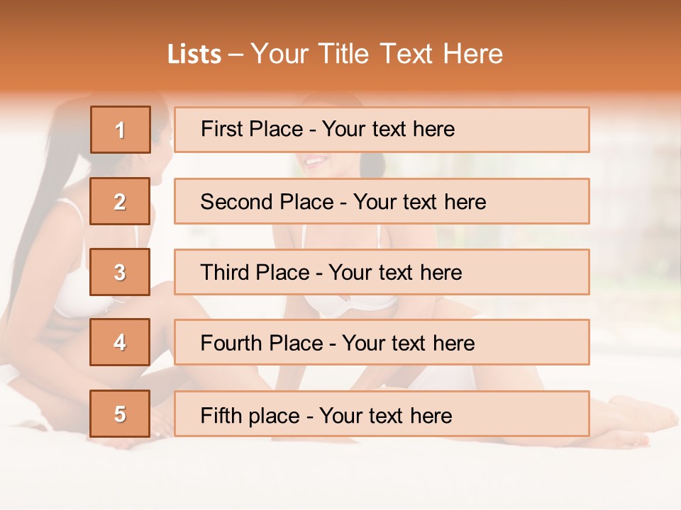 Sitting Chatting Lingerie PowerPoint Template