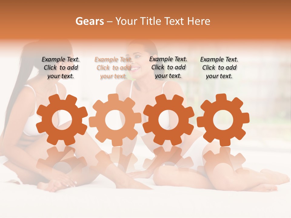 Sitting Chatting Lingerie PowerPoint Template