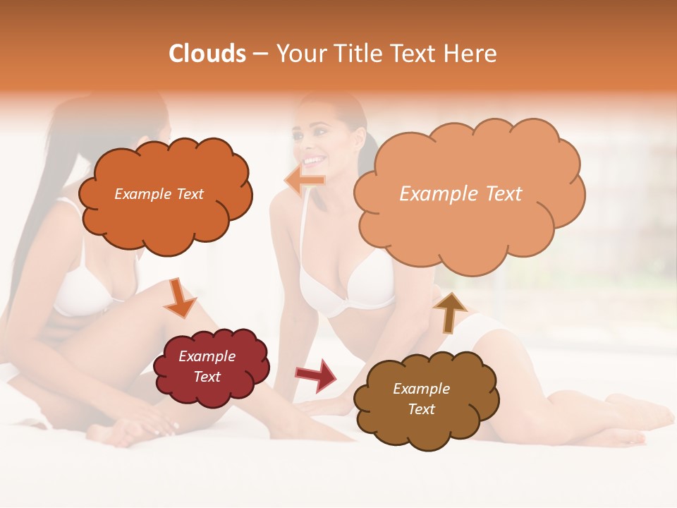 Sitting Chatting Lingerie PowerPoint Template