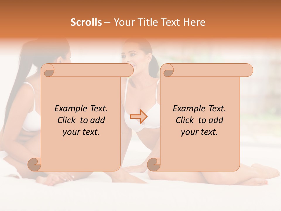 Sitting Chatting Lingerie PowerPoint Template