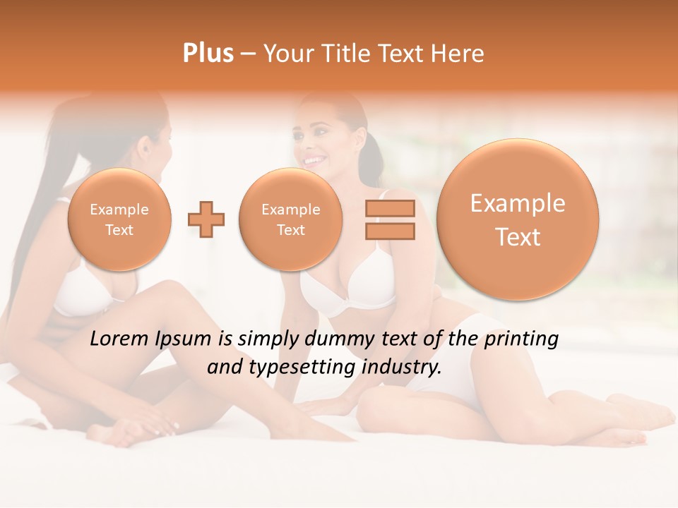 Sitting Chatting Lingerie PowerPoint Template