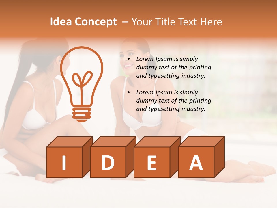 Sitting Chatting Lingerie PowerPoint Template