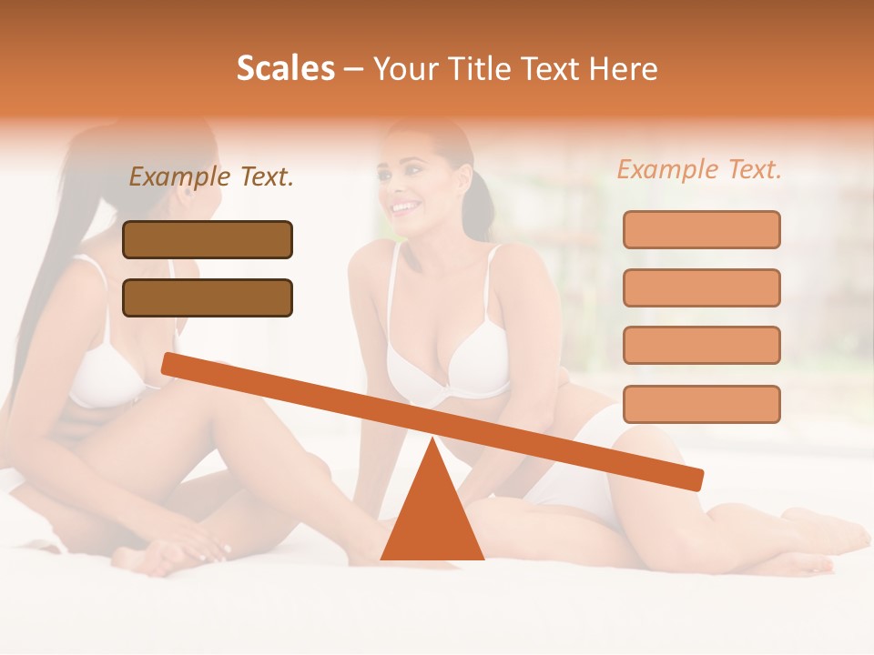 Sitting Chatting Lingerie PowerPoint Template
