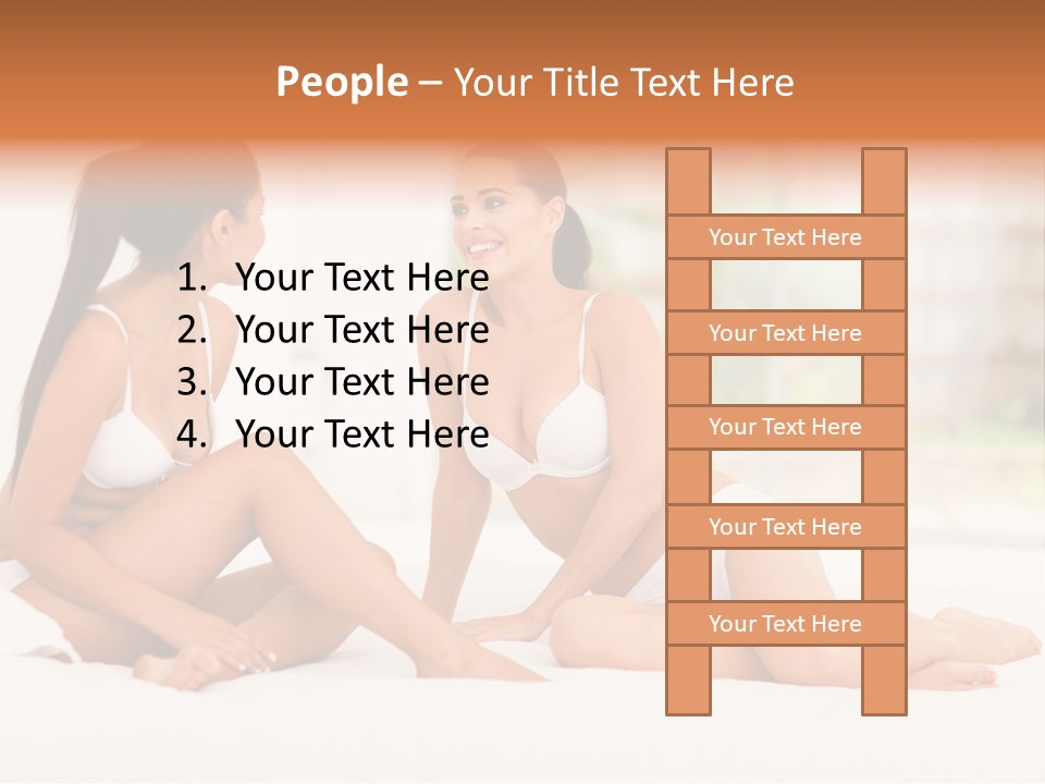 Sitting Chatting Lingerie PowerPoint Template