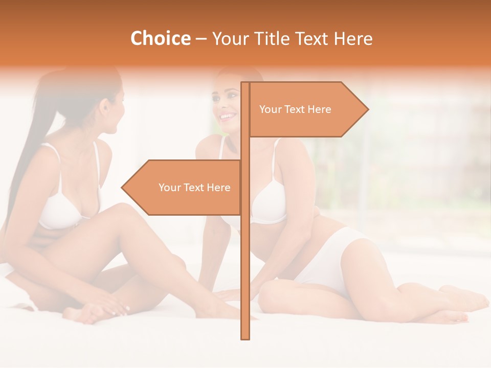 Sitting Chatting Lingerie PowerPoint Template
