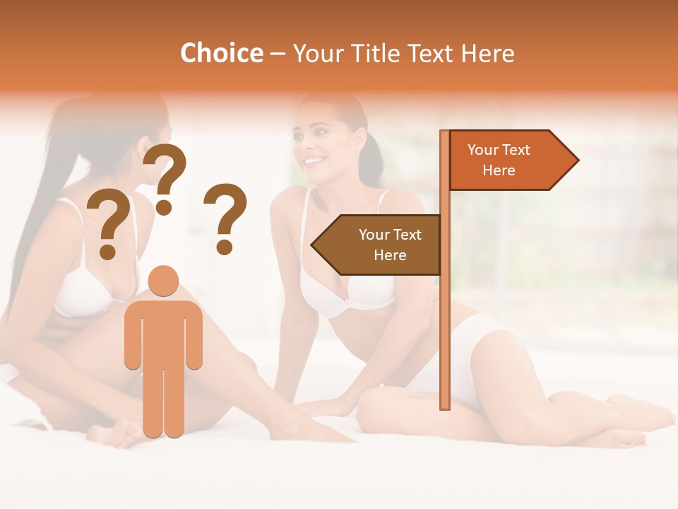 Sitting Chatting Lingerie PowerPoint Template