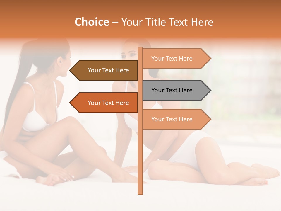 Sitting Chatting Lingerie PowerPoint Template
