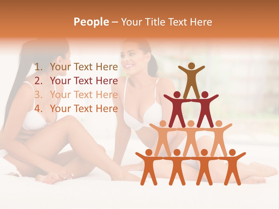 Sitting Chatting Lingerie PowerPoint Template