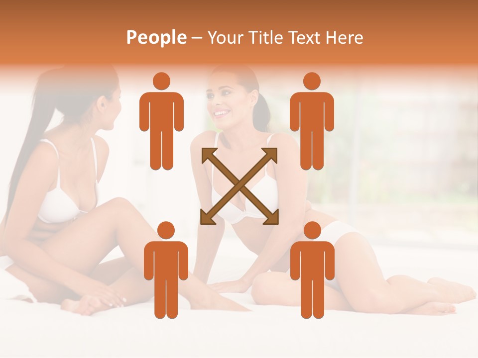 Sitting Chatting Lingerie PowerPoint Template