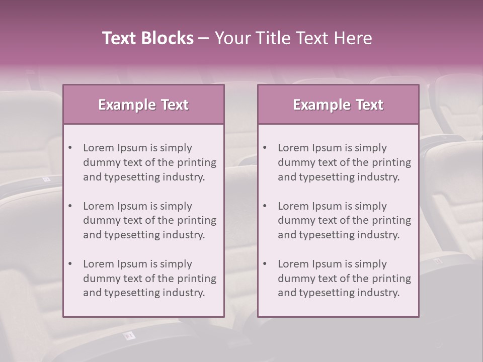 Sinema Oturma Koltuk PowerPoint Template