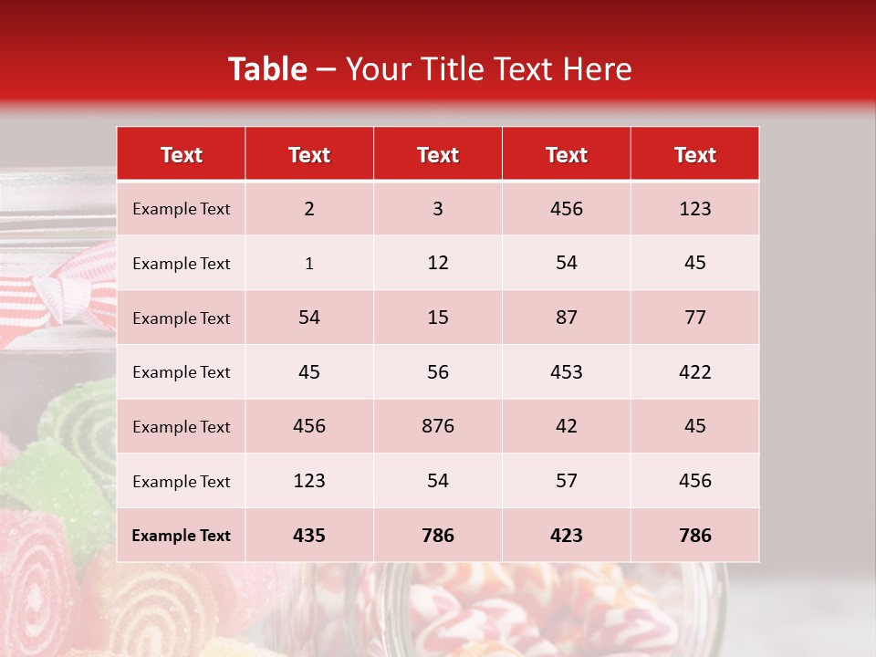 Jelly Bean Group Table PowerPoint Template