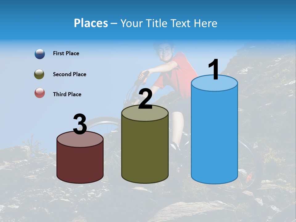 Sporty Cyclist Rock PowerPoint Template