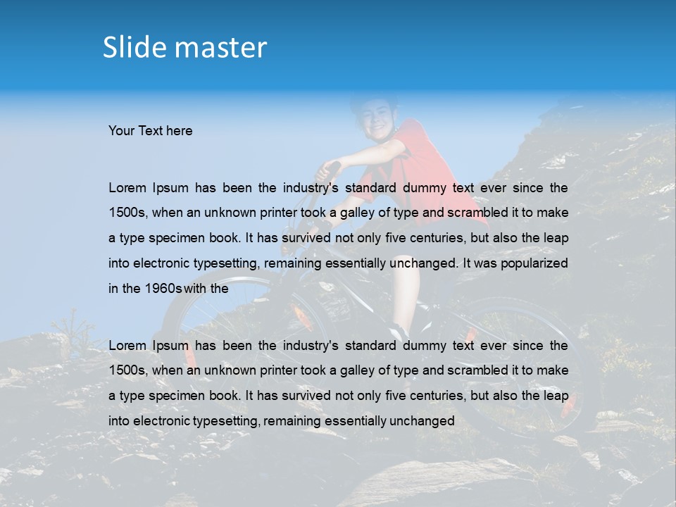 Sporty Cyclist Rock PowerPoint Template