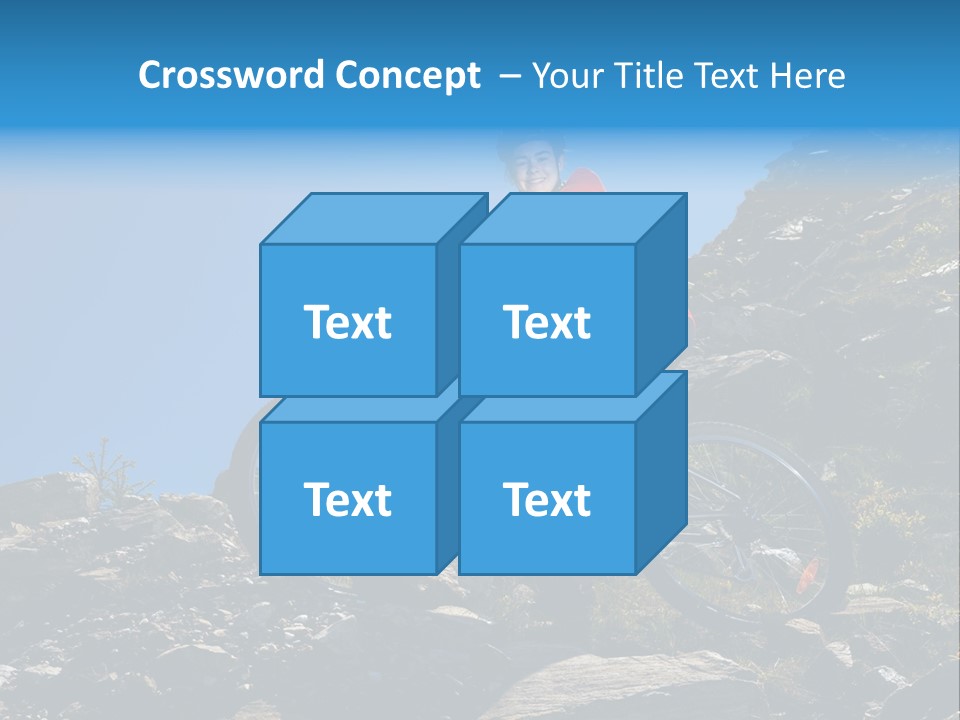 Sporty Cyclist Rock PowerPoint Template