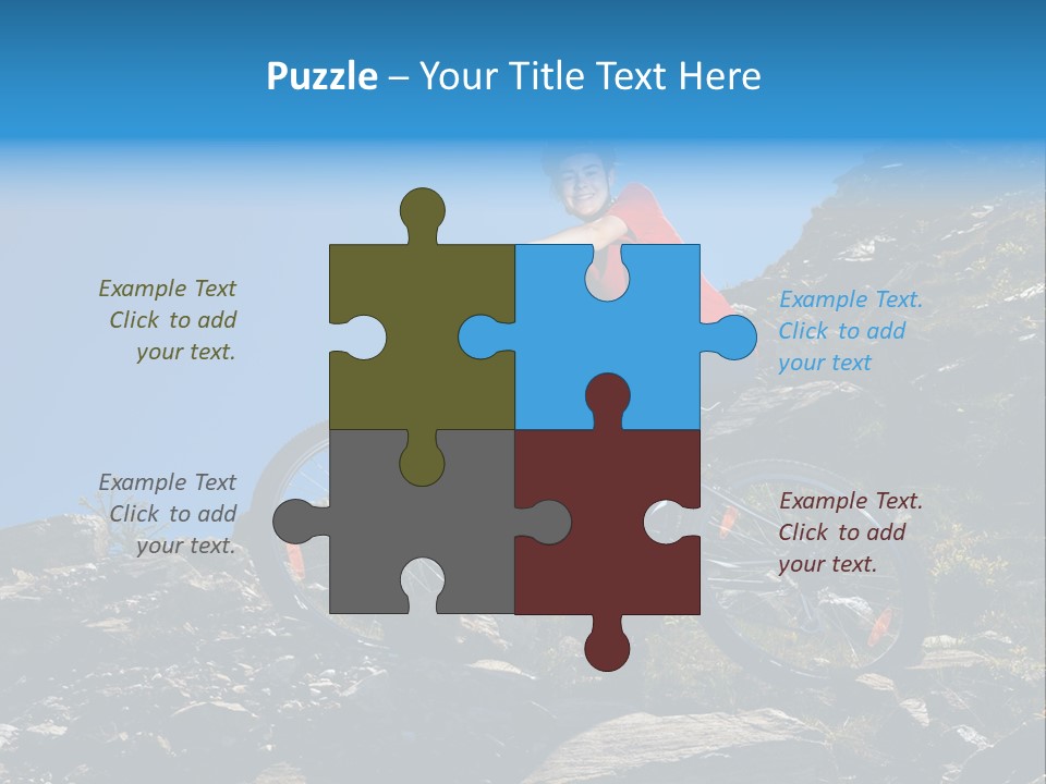 Sporty Cyclist Rock PowerPoint Template