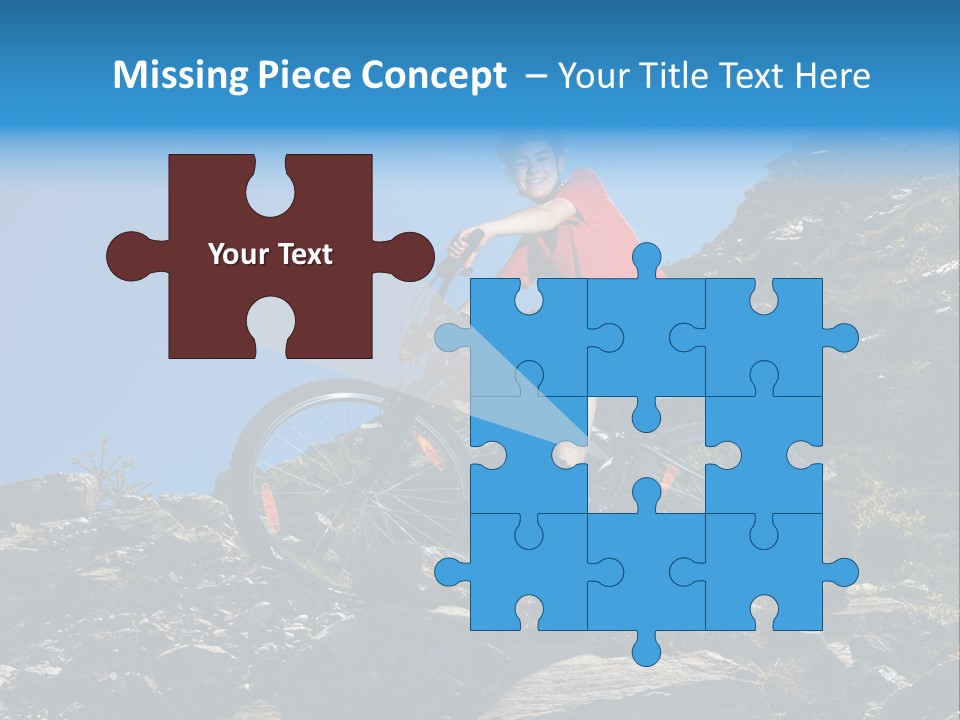 Sporty Cyclist Rock PowerPoint Template