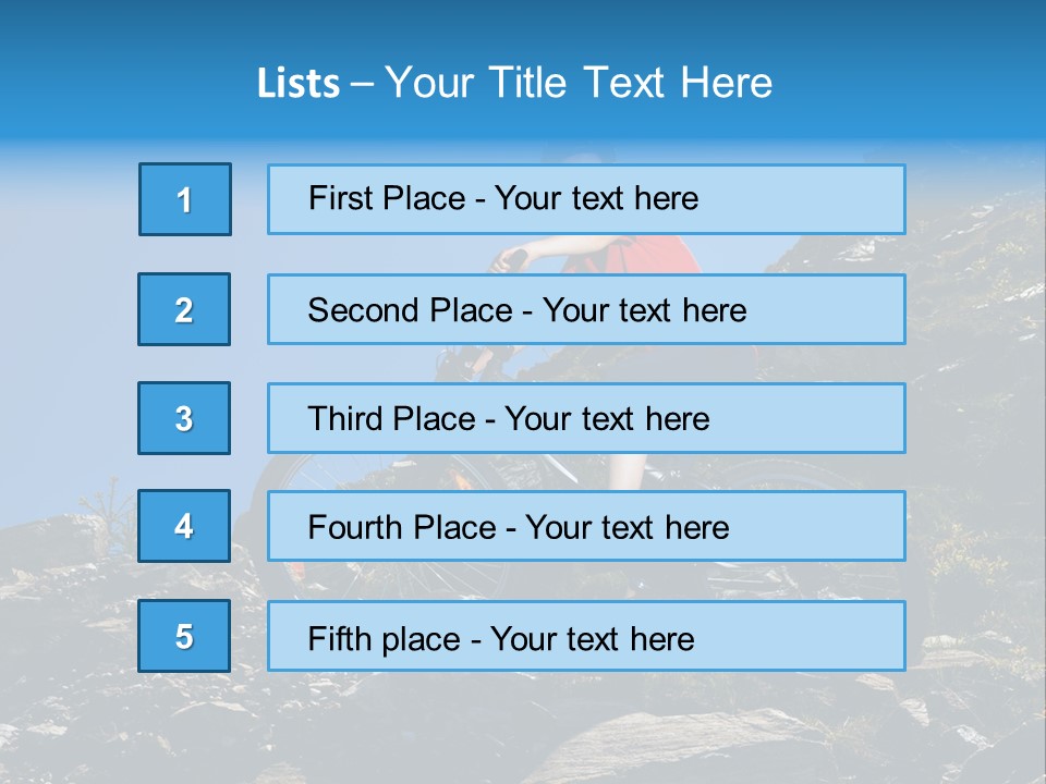 Sporty Cyclist Rock PowerPoint Template