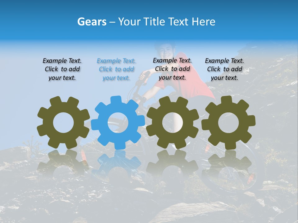 Sporty Cyclist Rock PowerPoint Template