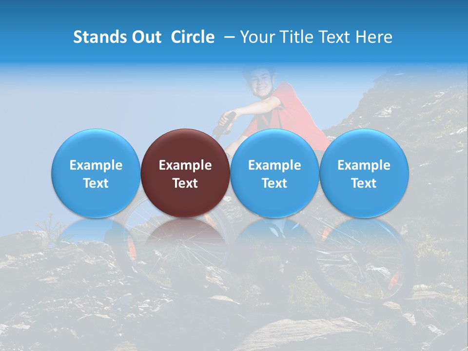 Sporty Cyclist Rock PowerPoint Template